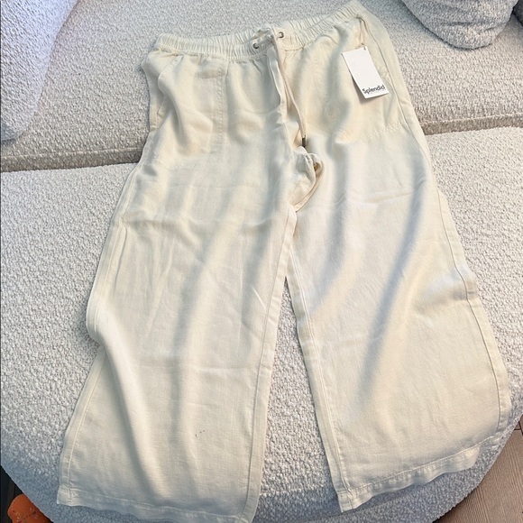 Splendid Light Cream Drawstring Pants - Picture 1 of 2